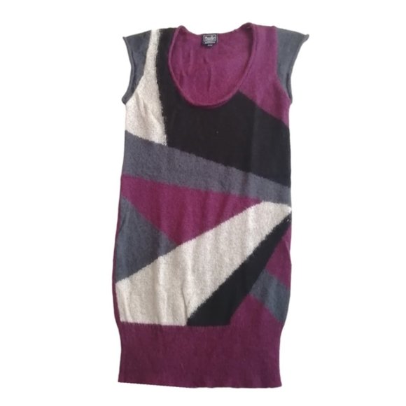 Twik La Maison Simons Mohair Geometric Sleeveless Mini Sweater Dress - Picture 2 of 12